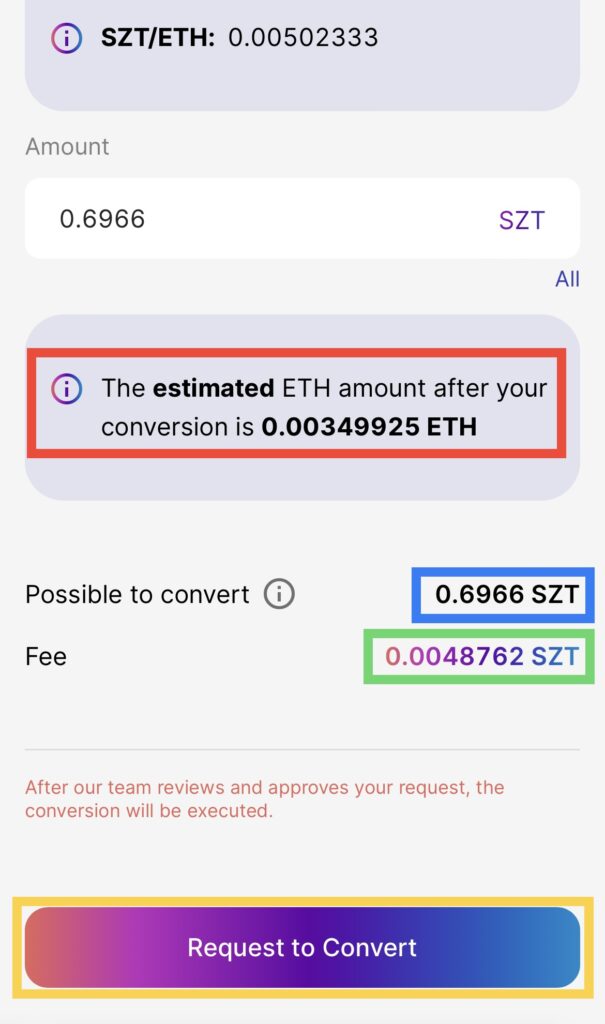 監禁されるETHの確認画面