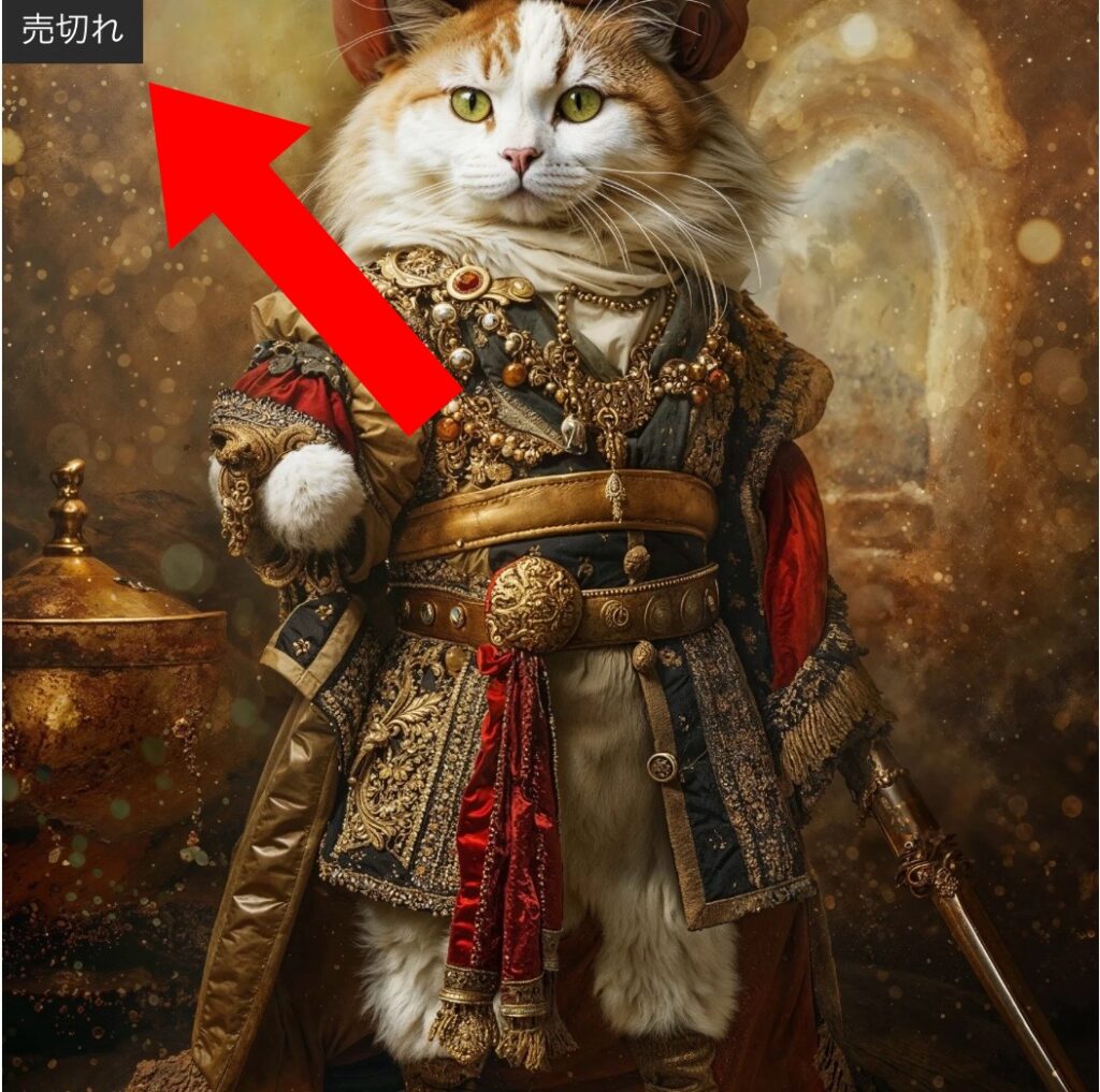 売り切れ商品の見分け方画面